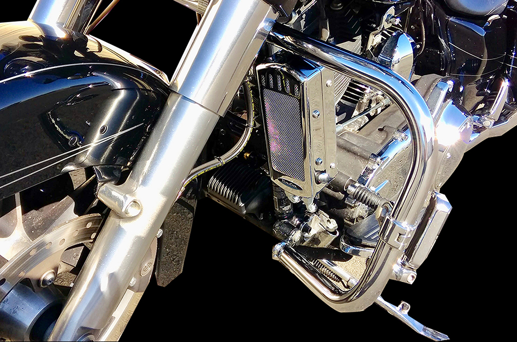 Dual Tube Oil Cooler Kit Chrome fits Harley-Davidson