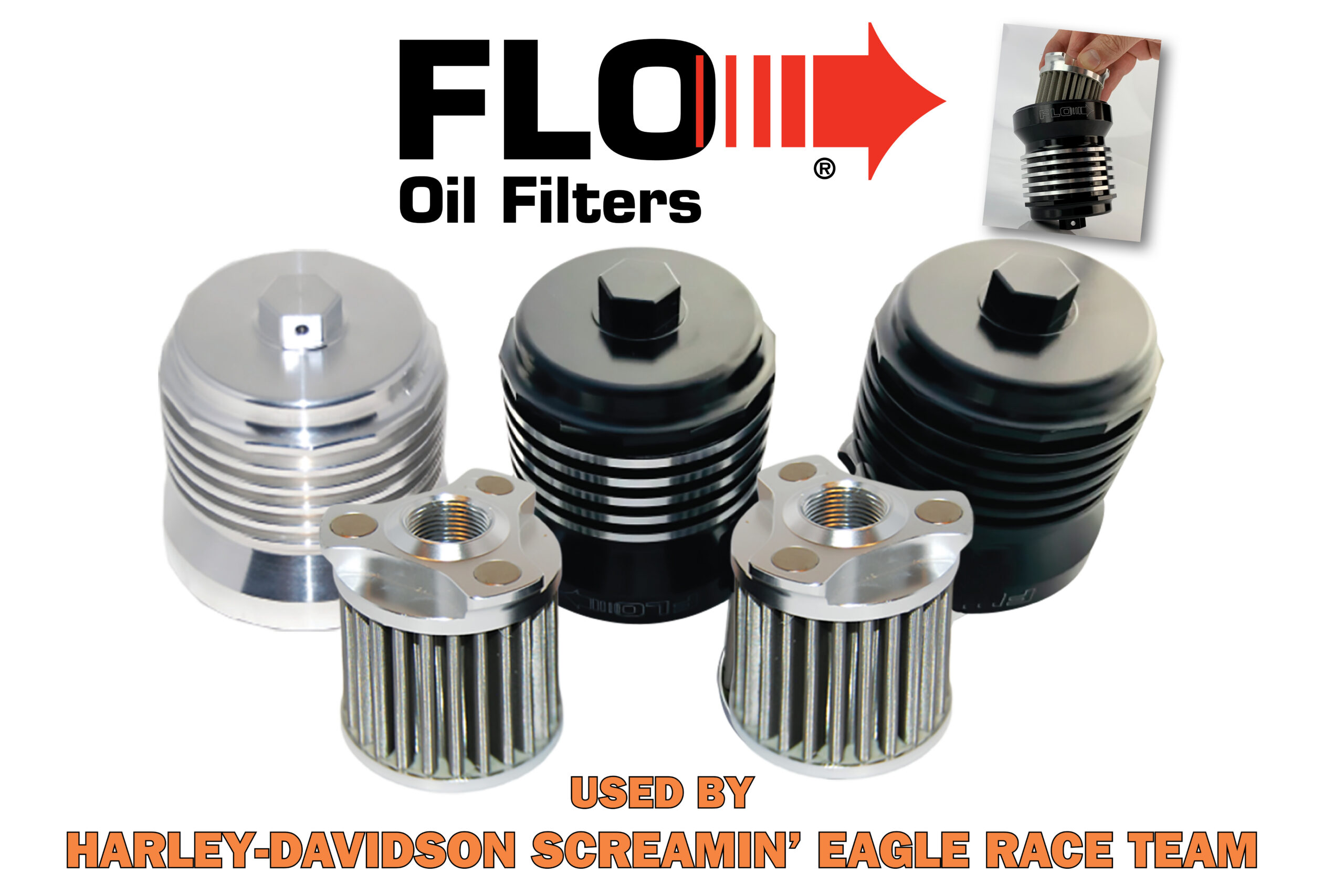 FLO Oil Filter for 1991-2026 Harley Davidson EVO, Twin Cam, & M8 Multiple Magnet Design