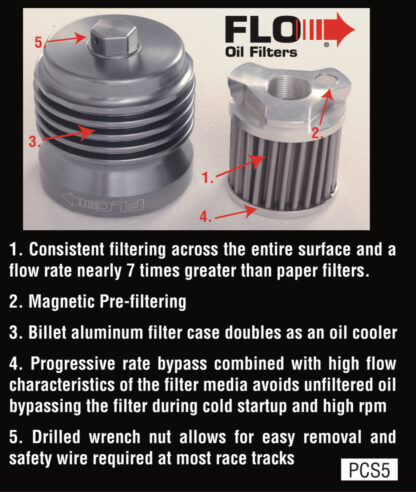 FLO Oil Filter for 1980-1986 Harley #PCS5 - Image 8